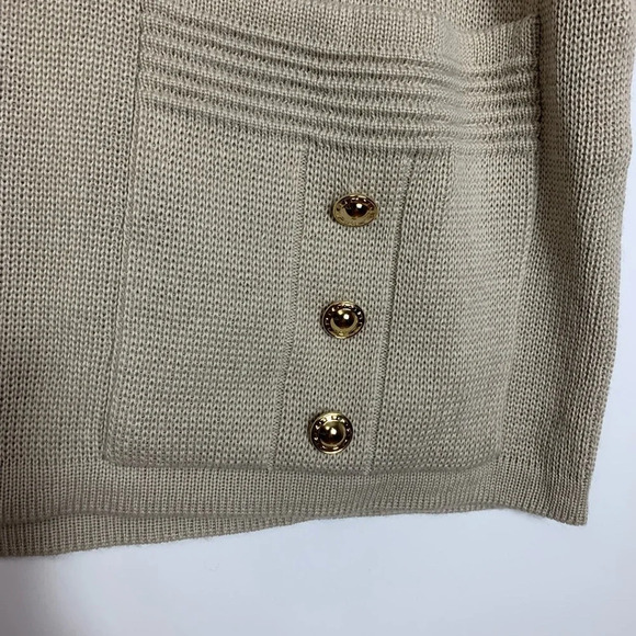 Grazia Made In Italy Wool Blend Button Front Cardigan  Neutral Womens Sz 14 Luxe - Picture 6 of 10